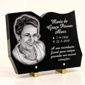 Lápide PL12L – Fotolaser em Granito Preto